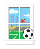 ROOMMATES Sticker géant TROMPE L\'oeIL TERRAIN DE FOOTBALL repositionnable 50,6cm x 101,6cm