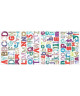 ROOMMATES Lot de 110 stickers ALPHABET BOHO repositionnables 4 feuilles de 10,1cm x 44,1cm