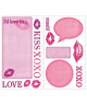 ROOMMATES Lot de 14 stickers KISS & LOVE repositionnables 4 feuilles de 10,1cm x 44,1cm