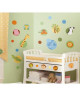 ROOMMATES Lot de 24 stickers POLKA ANIMAUX DE LA JUNGLE repositionnables 4 feuilles de 10,1cm x 44,1cm