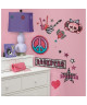 ROOMMATES Lot de 34 stickers GIRLS ROCK N ROLL repositionnables 4 feuilles de 10,1cm x 44,1cm