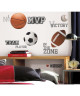 ROOMMATES Lot de 24 stickers ALL STAR SPORTS DE BALLONS repositionnables 4 feuilles de 10,1cm x 44,1cm