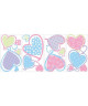 ROOMMATES Lot de 16 stickers CoeURS repositionnables multicolores 4 feuilles de 10,1cm x 44,1cm