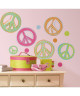 ROOMMATES Stickers BRILLANT PEACE repositionnables 4 feuilles de 10,1cm x 44,1cm