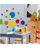 ROOMMATES Stickers JUST DOTS PRIMARY repositionnables 4 feuilles de 10,1cm x 44,1cm