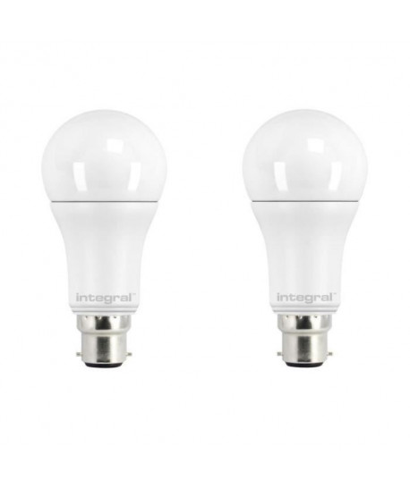 INTEGRAL LED Lot de 2 ampoules B22 10,5W équivalent a 75 W 5000 K 1100 lm