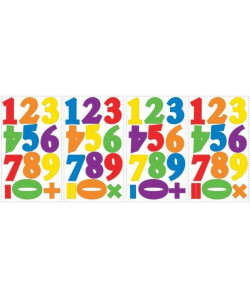 ROOMMATES Stickers NUMBERS PRIMARY PEEL repositionnables 4 feuilles de 10,1cm x 44,1cm