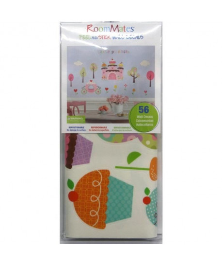 ROOMMATES Stickers muraux CUPCAKES 4 feuilles de 10,1cm x 44,1cm