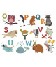 NAF NAF Jeu De 2 Stickers Animals Alphabet Décoration Chambre Bébé