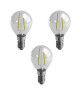 DURACELL Lot de 3 ampoules LED a filaments E14 sphérique 2,4 W équivalent 25 W blanc chaud