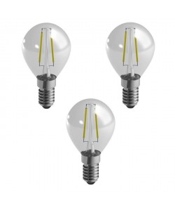 DURACELL Lot de 3 ampoules LED a filaments E14 sphérique 2,4 W équivalent 25 W blanc chaud