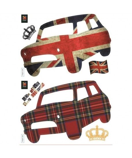 PLAGE Stickers adhésif mural Taille S  God save the queen2 planches 29,7 x 21 cm, divers motifs