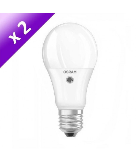 OSRAM Lot de 2 Ampoules LED Sensor E27 10 W équivalent a 60 W blanc chaud