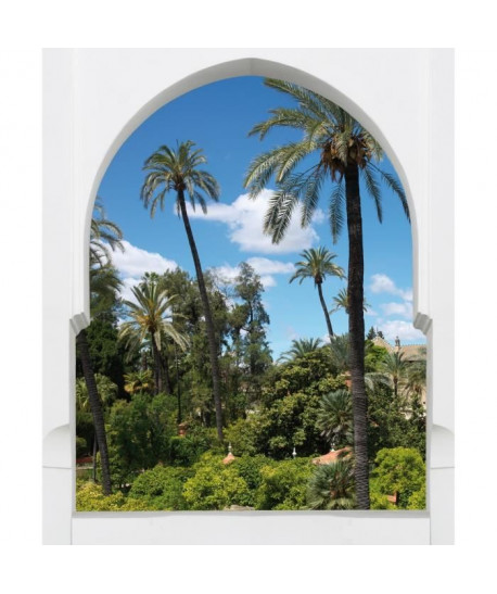 PLAGE  Sticker Fenetre trompe l\'oeil adhésive   Riad60x75 cm