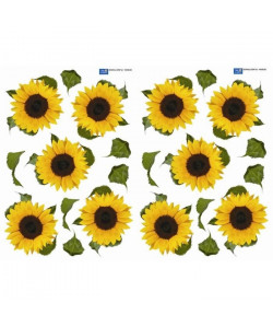 PLAGE Stickers adhésif mural Taille S  Tournesols2 planches 29,7 x 21 cm, divers motifs