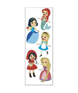 PLAGE Sticker déco  Princesses de conte1 Planche 24x68cm