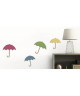 Sticker déco Parapluies 3D PVC Multicolore