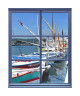 PLAGE Sticker Fenetre trompe l\'oeil adhésive   Port60x75cm