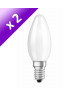 OSRAM Lot de 2 Ampoules filament LED E14 2 W équivalent a 25 W blanc chaud