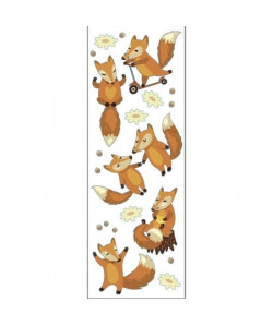 PLAGE Sticker déco  Renards1 Planche 24x68cm