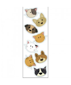 PLAGE Sticker déco  Chiens & chats1 Planche 24x68cm