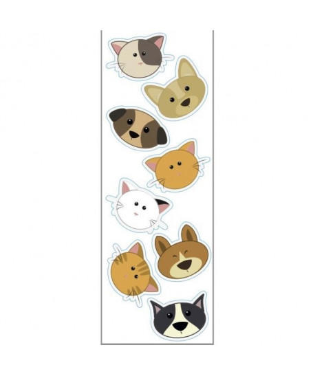 PLAGE Sticker déco  Chiens & chats1 Planche 24x68cm