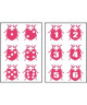 PLAGE Stickers adhésif mural Taille S  Coccinelles de la chance magenta2 planches 29,7 x 21 cm, divers motifs