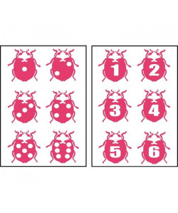 PLAGE Stickers adhésif mural Taille S  Coccinelles de la chance magenta2 planches 29,7 x 21 cm, divers motifs