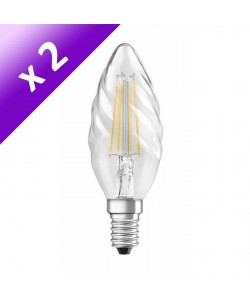 OSRAM Lot de 2 Ampoules filament LED E14 4 W équivalent a 40 W blanc chaud