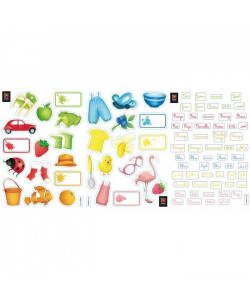 PLAGE Stickers adhésif mural Taille S  Les couleurs2 planches 29,7 x 21 cm, divers motifs