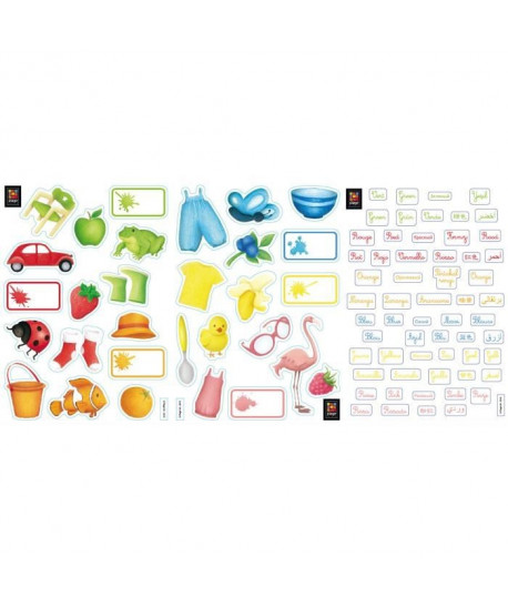 PLAGE Stickers adhésif mural Taille S  Les couleurs2 planches 29,7 x 21 cm, divers motifs