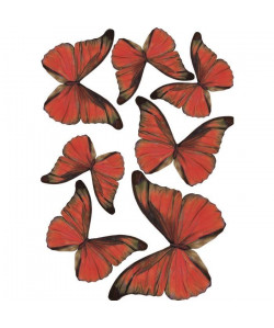 Sticker déco Papillons 3D Garance PVC rouge