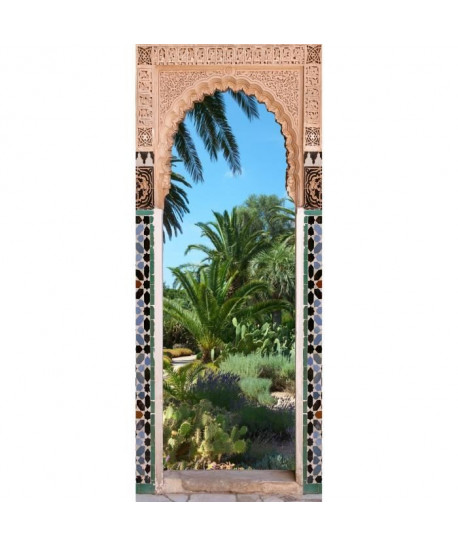 Sticker Adhésif de porte Ondoor Jardin Riad  204 x 83 cm