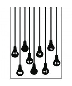 PLAGE Sticker déco  Ampoules noires1 Planche 48 x 68 cm