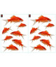 PLAGE Stickers adhésif mural Taille S  Poissons2 planches 29,7 x 21 cm, divers motifs