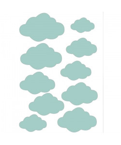 Sticker déco Nuages 3D PVC Bleu