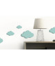 Sticker déco Nuages 3D PVC Bleu