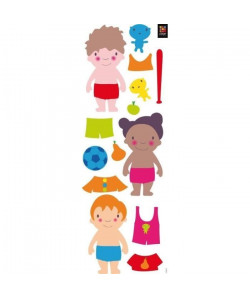 PLAGE Stickers déco   Dress me up 1 planche  24x68cm