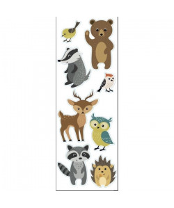 PLAGE Sticker déco  Animaux des bois1 Planche 24x68cm