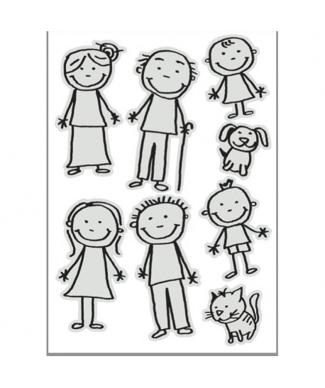 PLAGE Sticker déco  Famille bonhomme1 Planche 48 x 68 cm