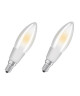 OSRAM Lot de 2 Ampoules LED E14 flamme dépolie 5 W équivalent a 40 W blanc chaud dimmable variateur