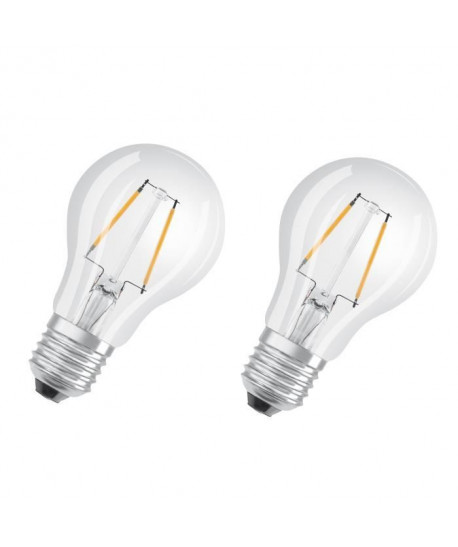 OSRAM Lot de 2 Ampoules LED E27 standard claire 1,2 W équivalent a 15 W blanc chaud