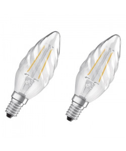 OSRAM Lot de 2 Ampoules LED E14 flamme torsadée 2 W équivalent a 25 W blanc chaud