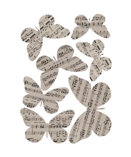 Sticker déco Papillons 3D Concerto PVC Beige