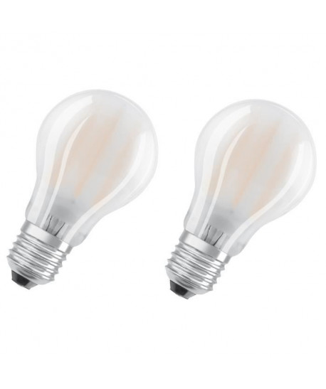 OSRAM Lot de 2 Ampoules LED E27 standard dépolie 6,5 W équivalent a 60 W blanc froid dimmable variateur