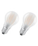 OSRAM Lot de 2 Ampoules LED E27 standard dépolie 8,5 W équivalent a 75 W blanc chaud dimmable variateur