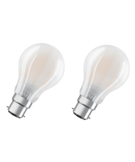 OSRAM Lot de 2 Ampoules LED B22 standard dépolie 4 W équivalent a 40 W blanc chaud