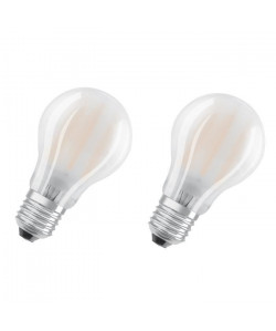 OSRAM Lot de 2 Ampoules LED E27 standard dépolie 8 W équivalent a 75 W blanc chaud