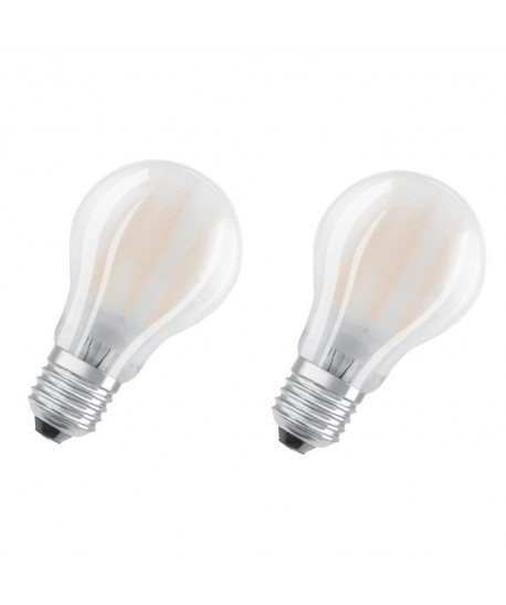 OSRAM Lot de 2 Ampoules LED E27 standard dépolie 8 W équivalent a 75 W blanc chaud