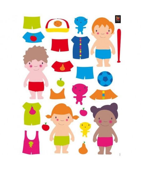 PLAGE Stickers déco  Dress me up 1 planche  48 x 68 cm